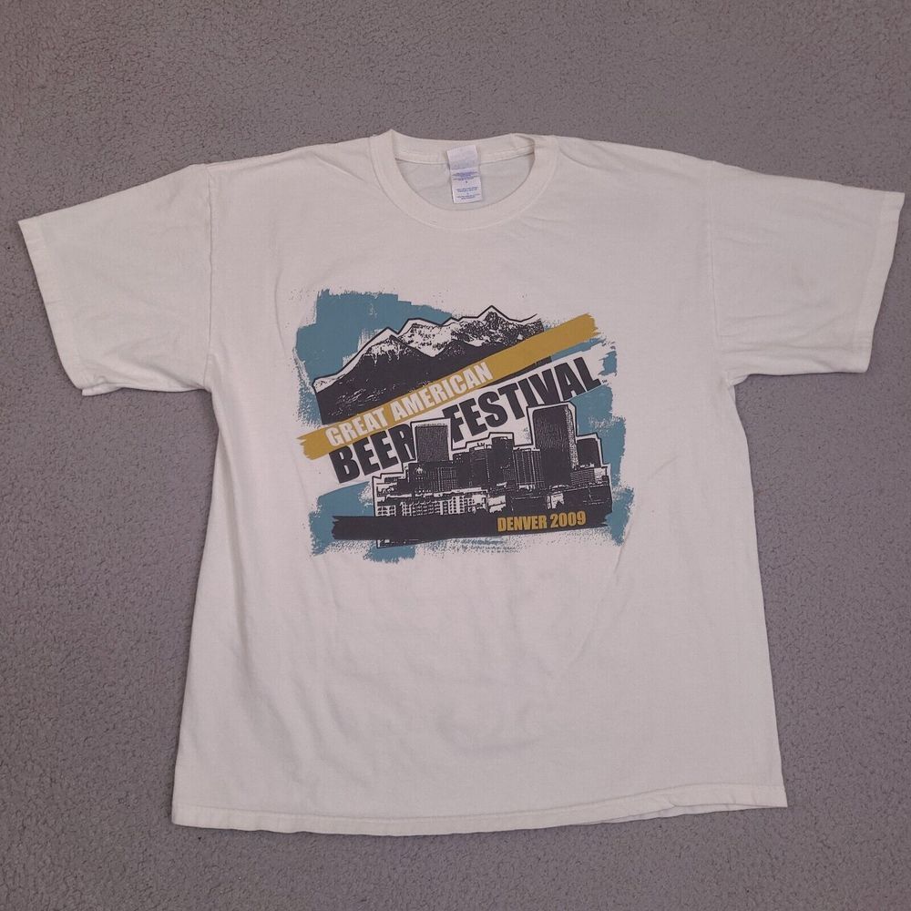Great‎ American Beer Festival Denver 2009 T-Shirt Mens Large White M&O Knits